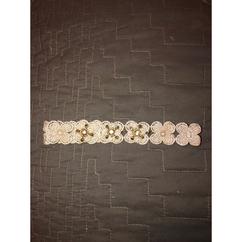 Tan Floral Fabric Choker